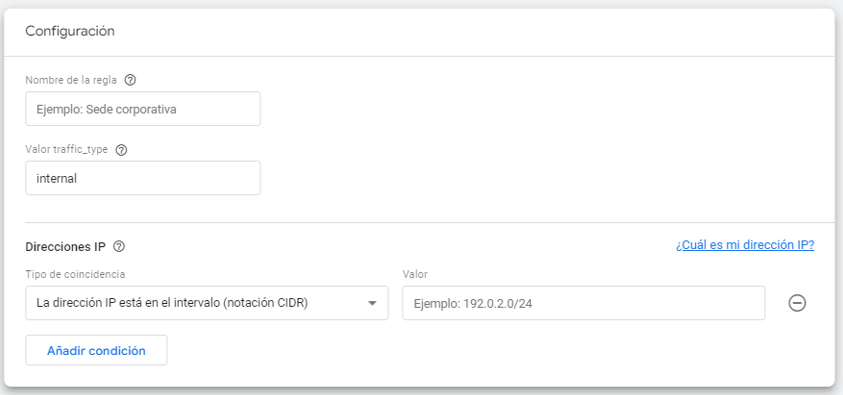 Analytics 4: Establecer filtros de tráfico interno