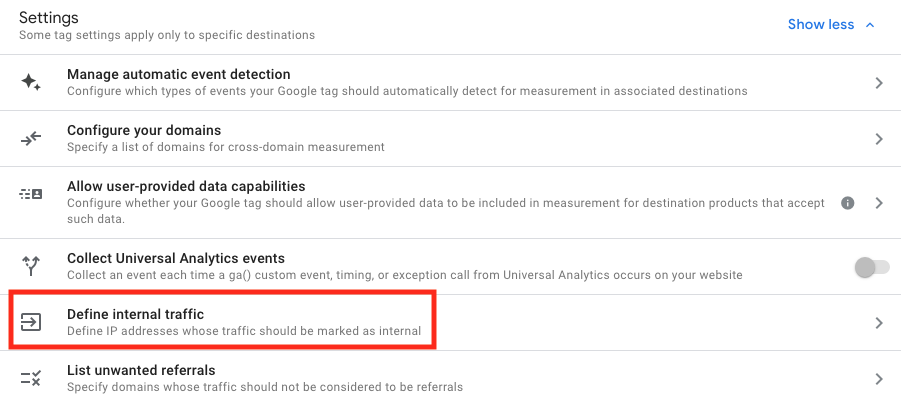 internal traffic ga4 