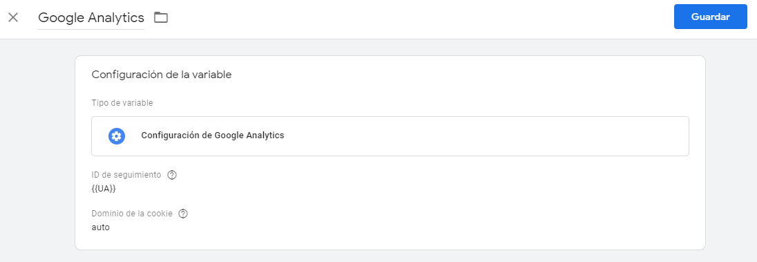 configuración Google Analytics
