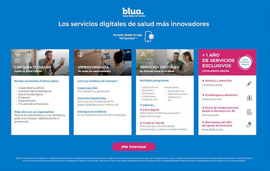 detalle de la web de Sanitas